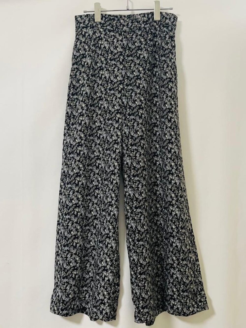 Lepsie Wide-leg Pants Black Small Floral Print Size L